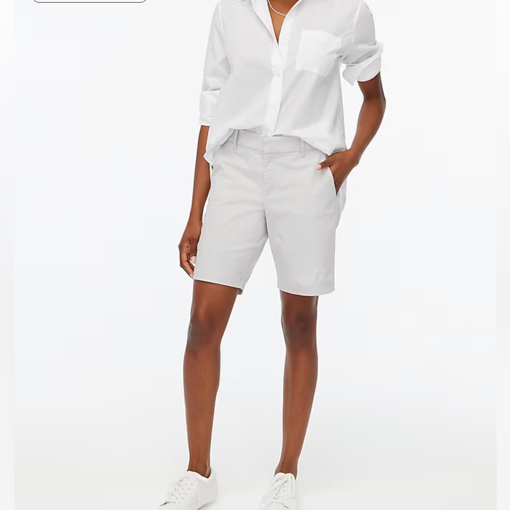 J. Crew Factory 9” Frankie Bermuda Chino Shorts Gray 4